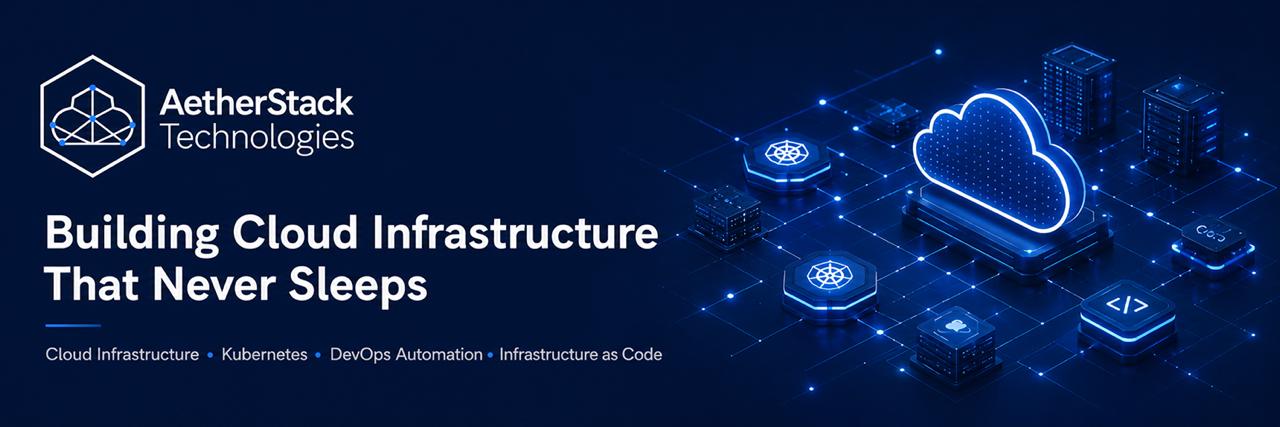 AetherStack Technologies — Building Cloud Infrastructure That Never Sleeps. Cloud Infrastructure, Kubernetes, DevOps Automation, Infrastructure as Code.